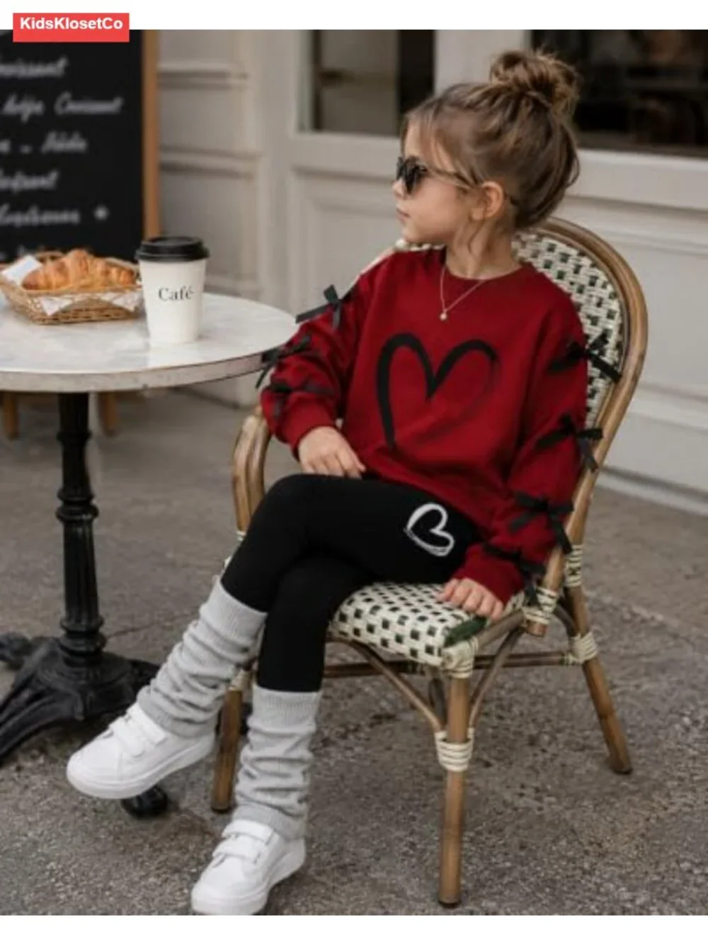 Kids Toddler Girl Long Sleeve Sweatshirt & Denim Jeans 2-Piece Fall Winter